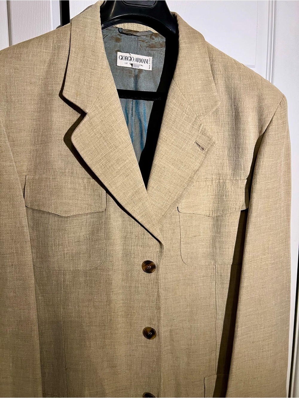 Giorgio Armani Men's Beige Linen-Blend Sport Coat